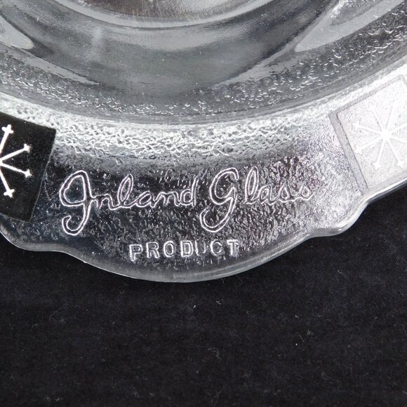 Inland Glass 14.5" Oval Atomic Sunburst Meat Serving Tray with Juice Well MCM - Picture 4 of 10